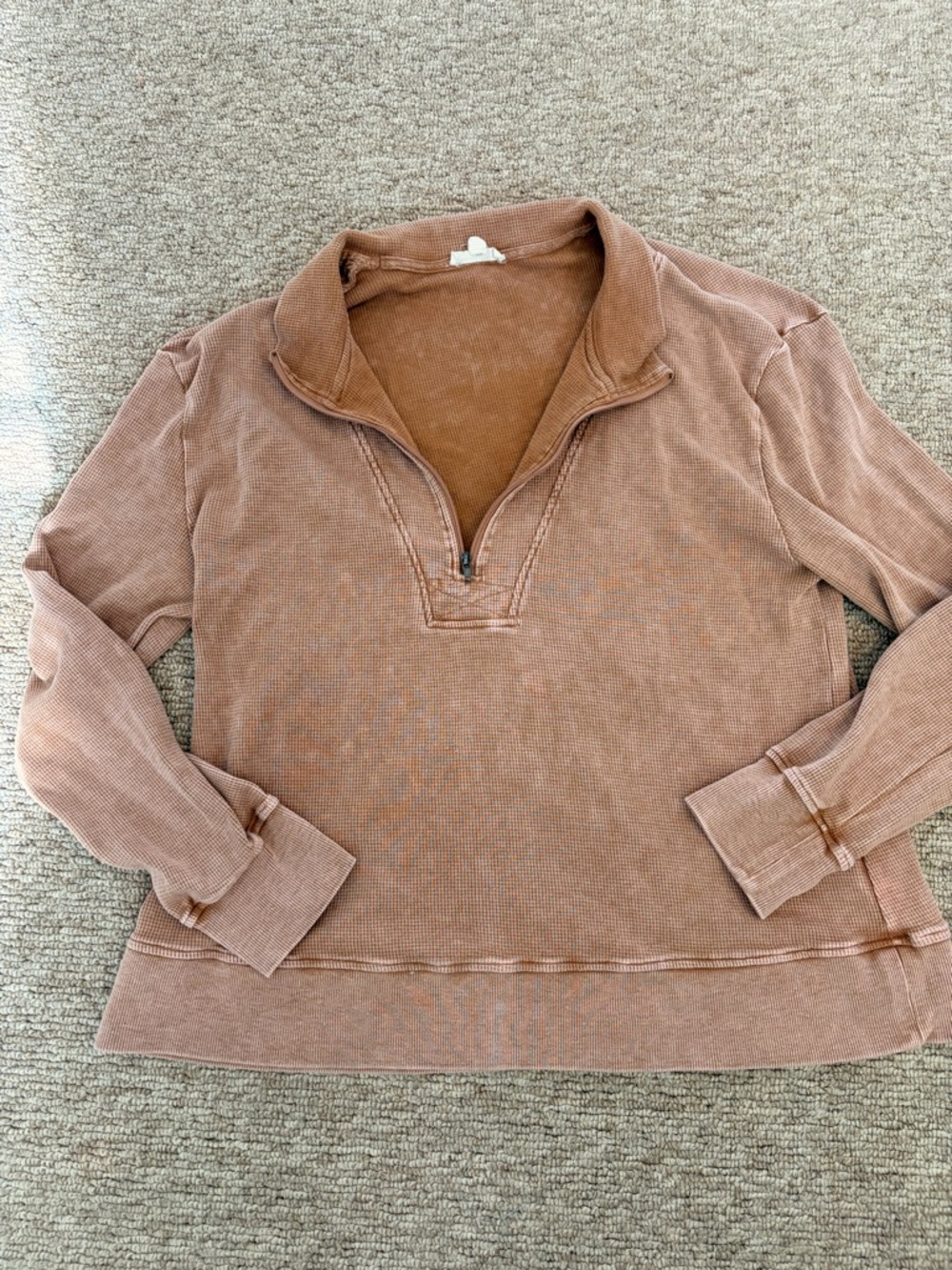 Quarter-Zip Pullover Sweatshirt Jane + Delancey brown